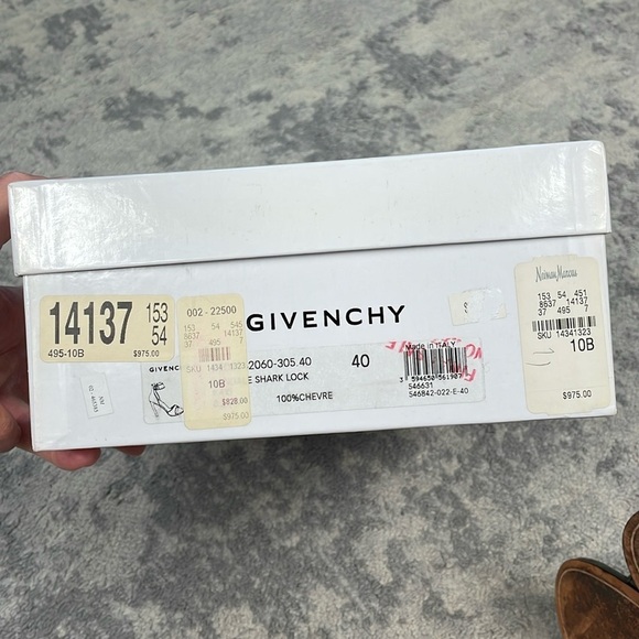 Givenchy Shark Lock Ankle Strap Stiletto Heels Sandals Gray Suede Sz 40 - Picture 14 of 15